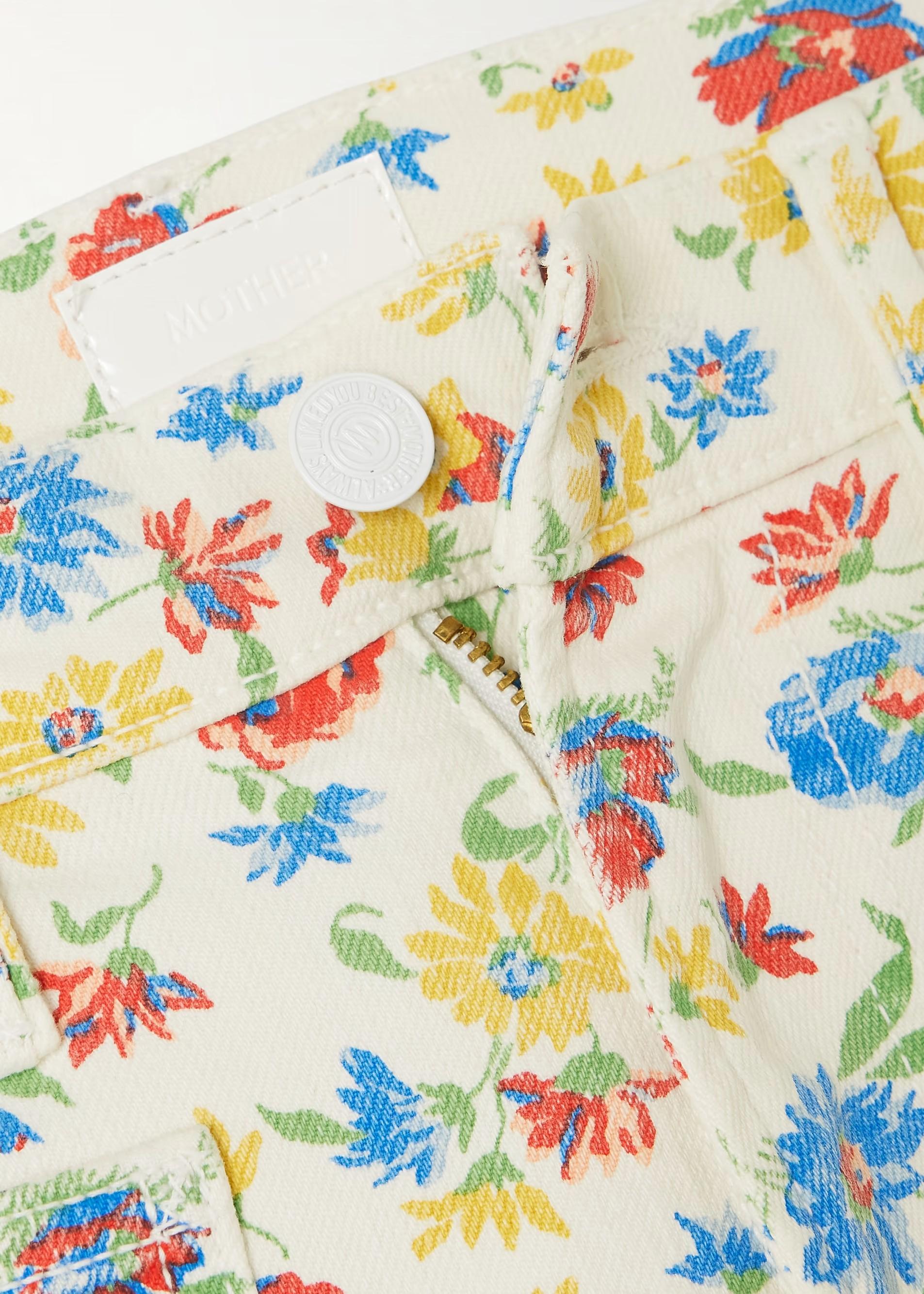 Jeans bootcut bianco a vita alta in denim floreale 110851889ROSE BOWL MOTHER WOMEN