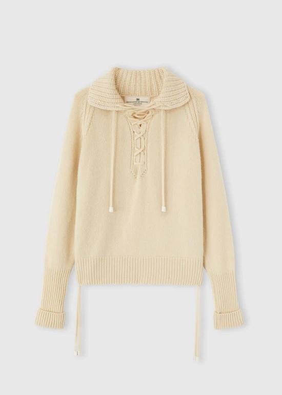 Maglione in puro cashmere con intreccio artigianale D475M716BHZ20704 ERMANNO SCERVINO