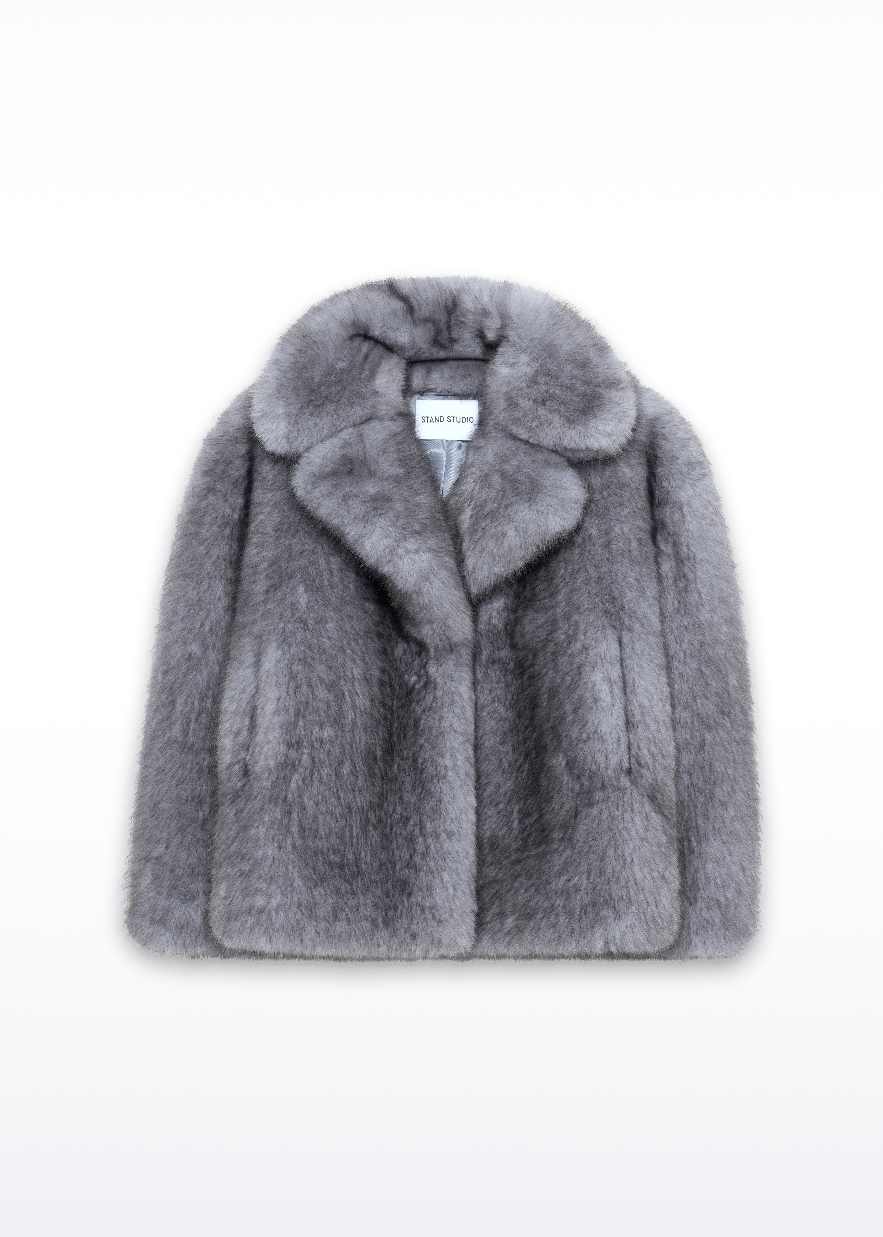 Giacca Valentina grigia in pelliccia sintetica 66552916481001 STAND STUDIO