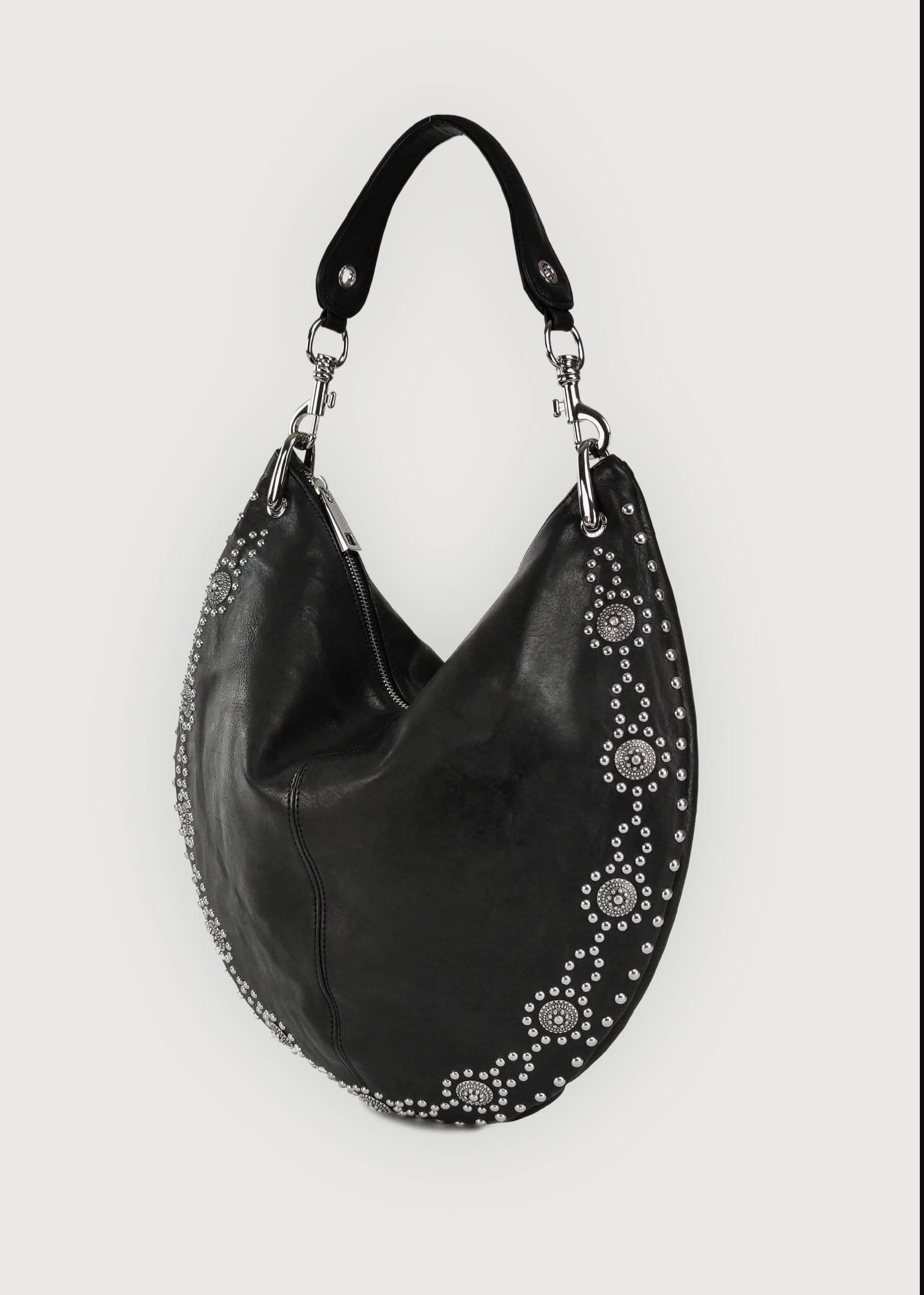 Borsa Rodeo Foglia in pelle nera con tracolla RODEO FOGLIABLACK BURANA LAB