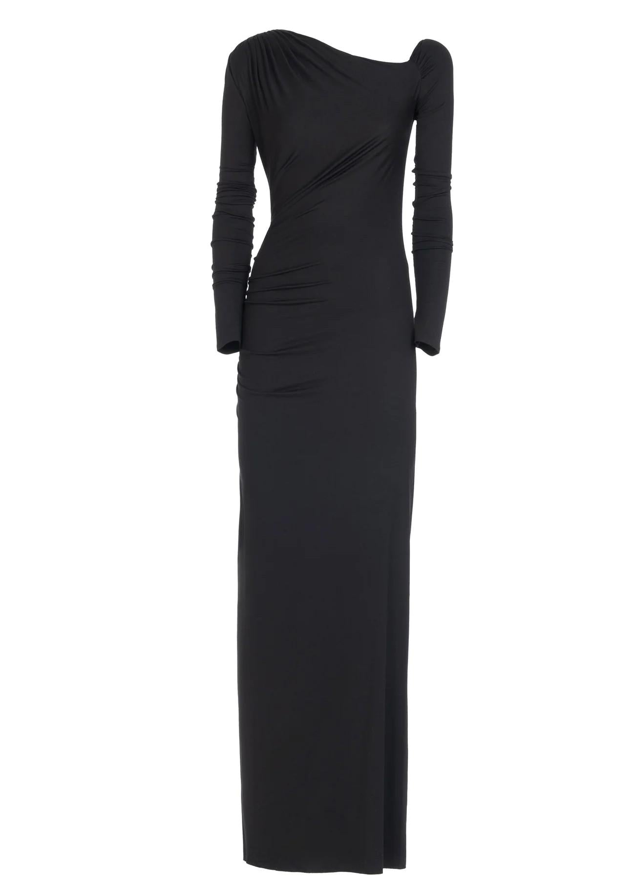 Abito lungo nero monospalla in jersey 8791R10002 LES FILLES D'EVA