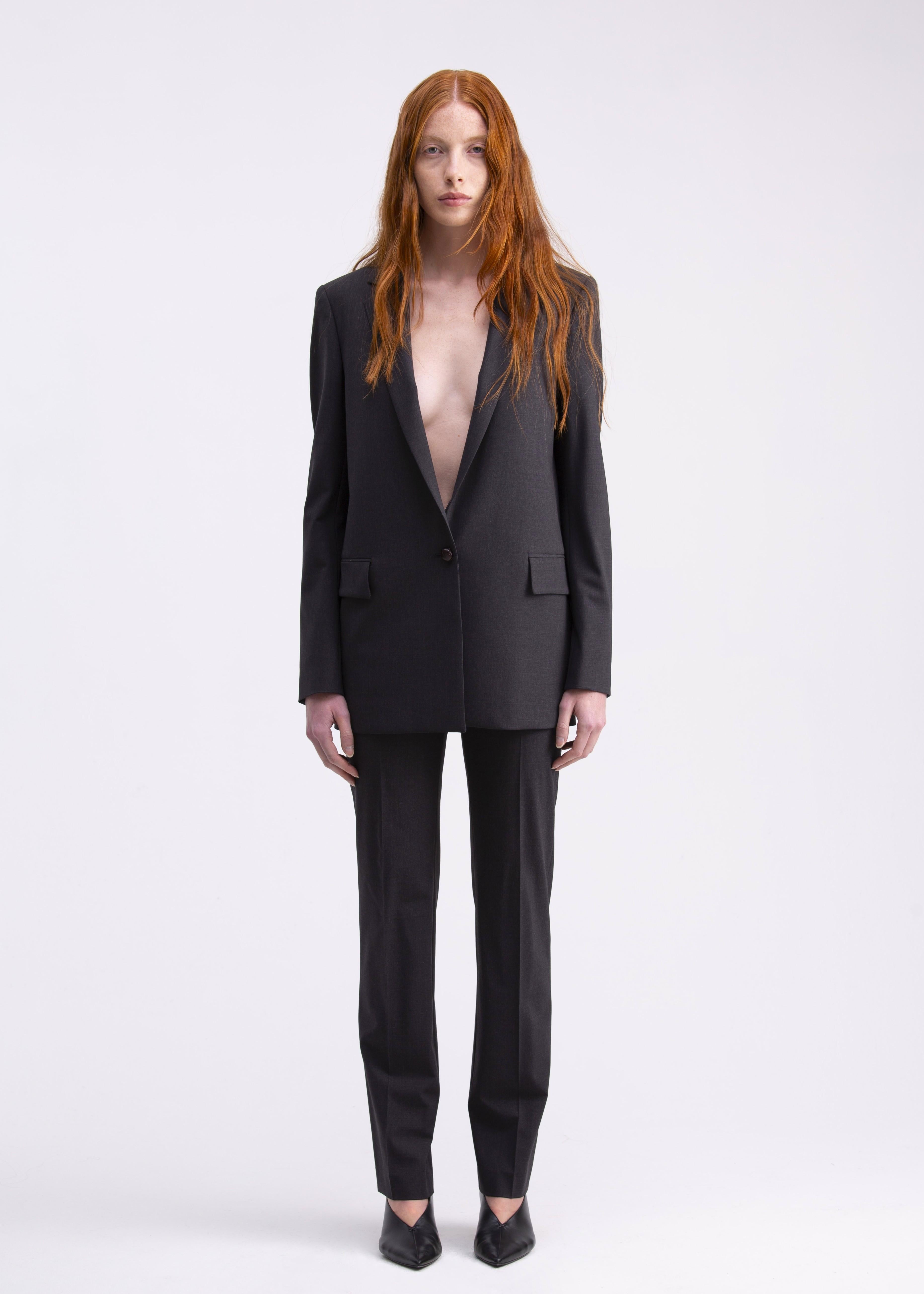 Pantaloni dritti classici grigi PN02ROA1031900 GENTE