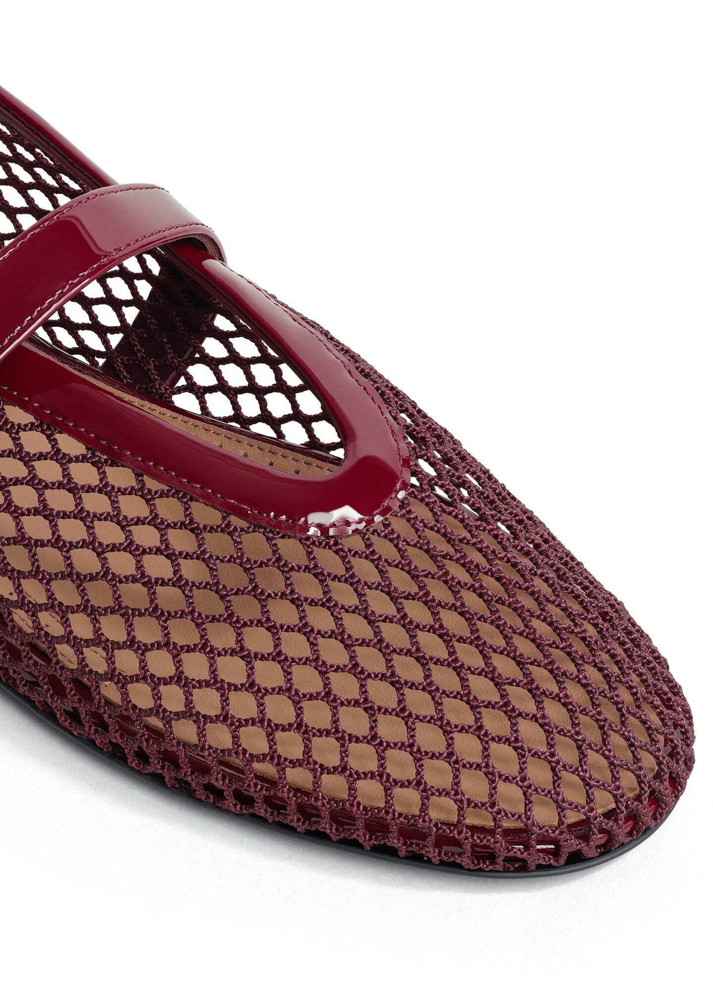 Ballerine in rete bordeaux AA3A029TK007325 - ROUGE GRENAT ALAÏA