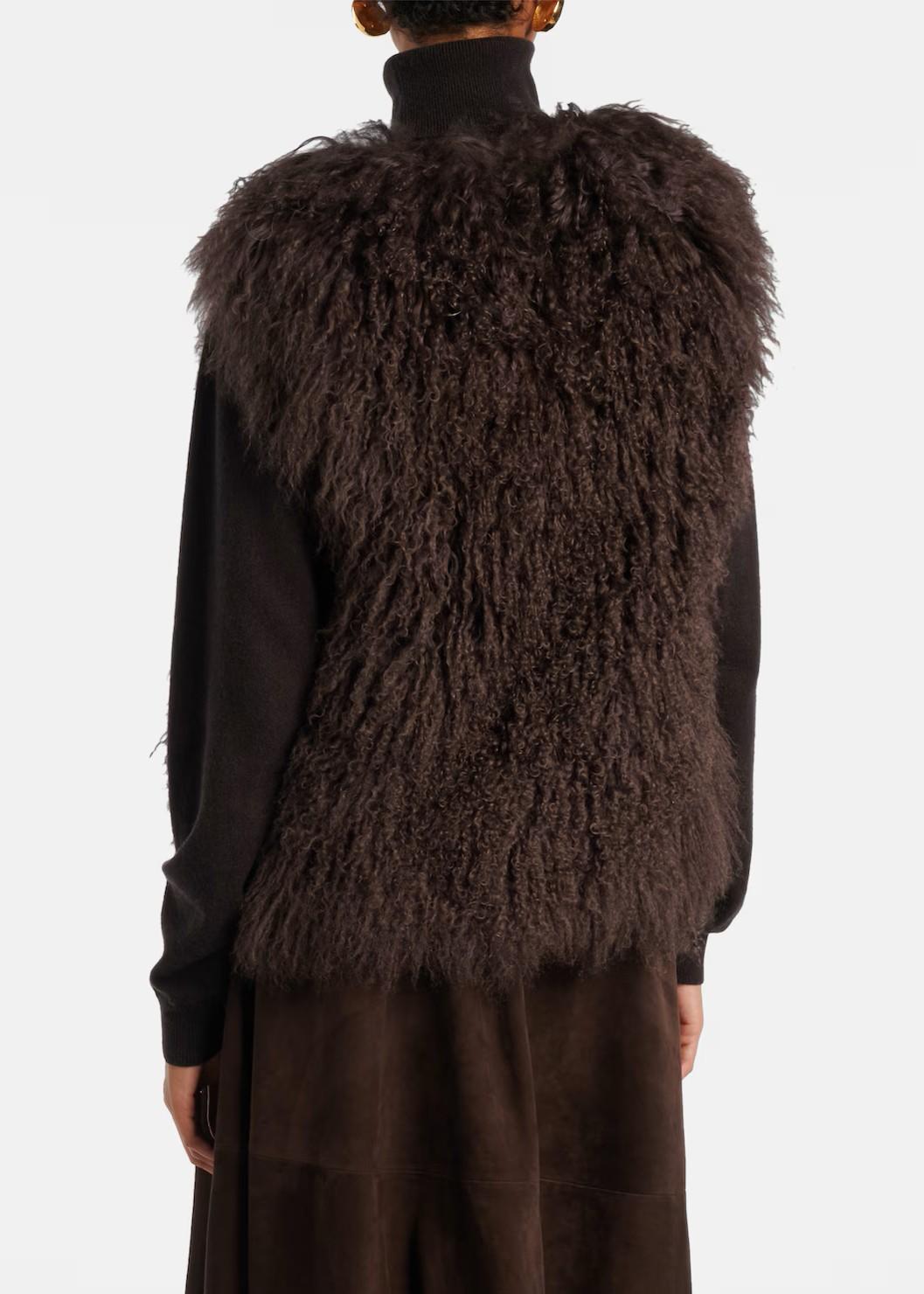 Gilet in mongolia color cioccolato WYG62855AGMOA2009 YVES SALOMON