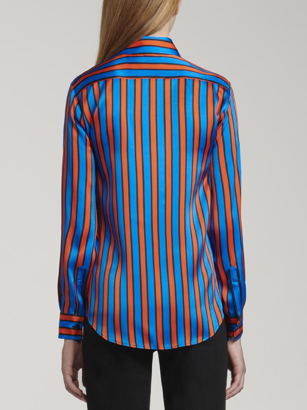 Camicia in raso a righe rosse e blu 22SGDSH200.BLUE RED GENTE