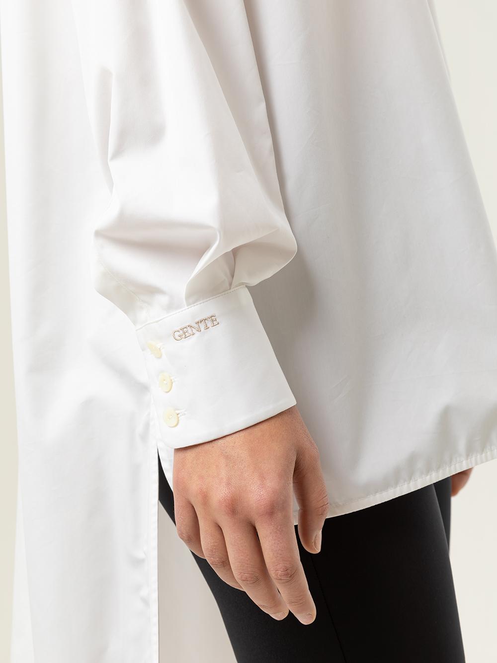 Camicia bianca over asimmetrica 21WGDCM004TE148BIANCO GENTE