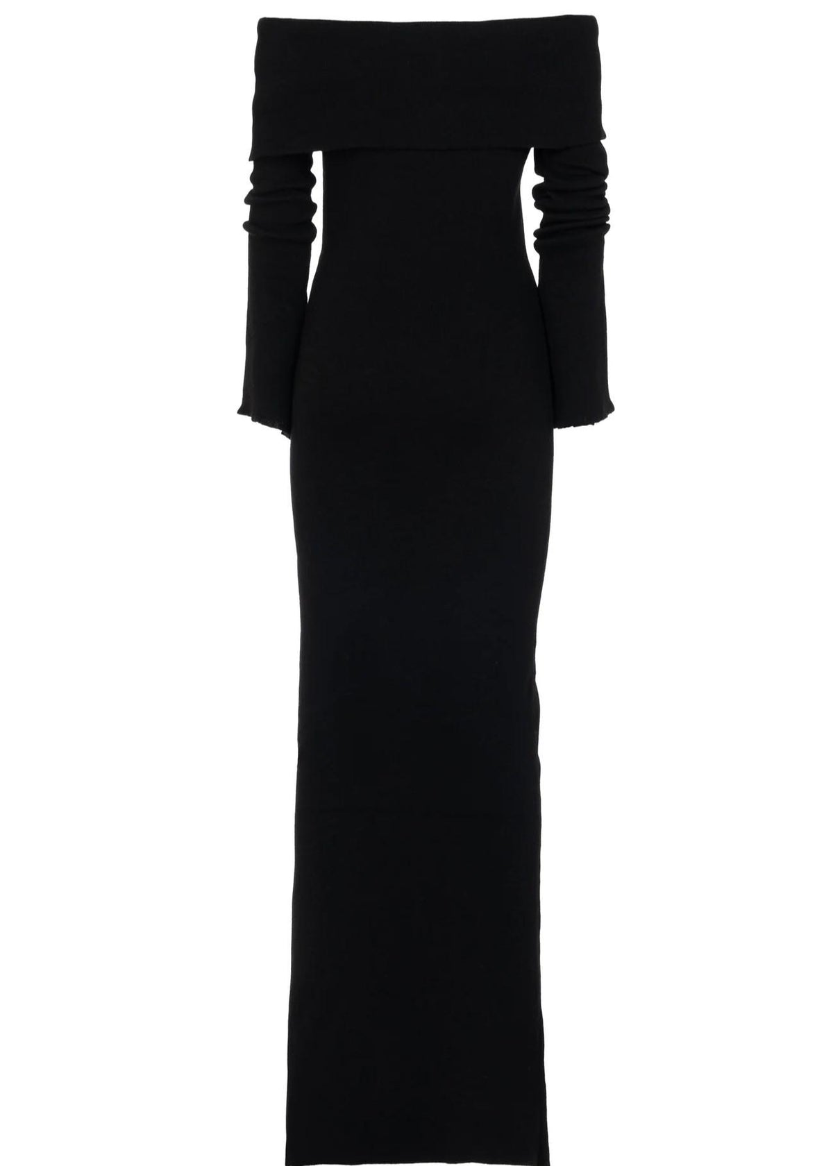 Abito Lungo monospalla nero in lana e cashmere 8605R10001 LES FILLES D'EVA