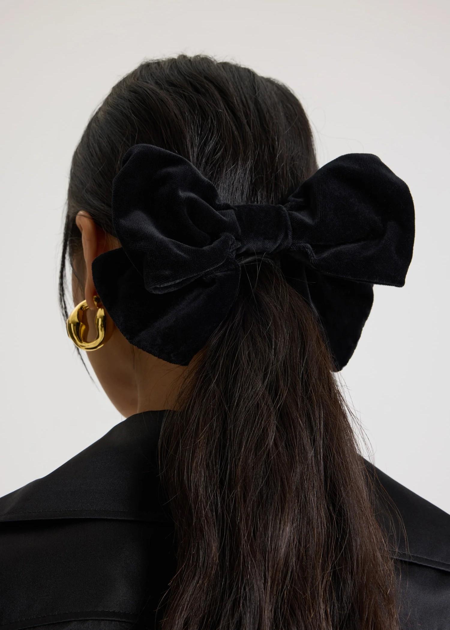 Fermaglio per capelli con fiocco nero in velluto AC1100170999B PATOU