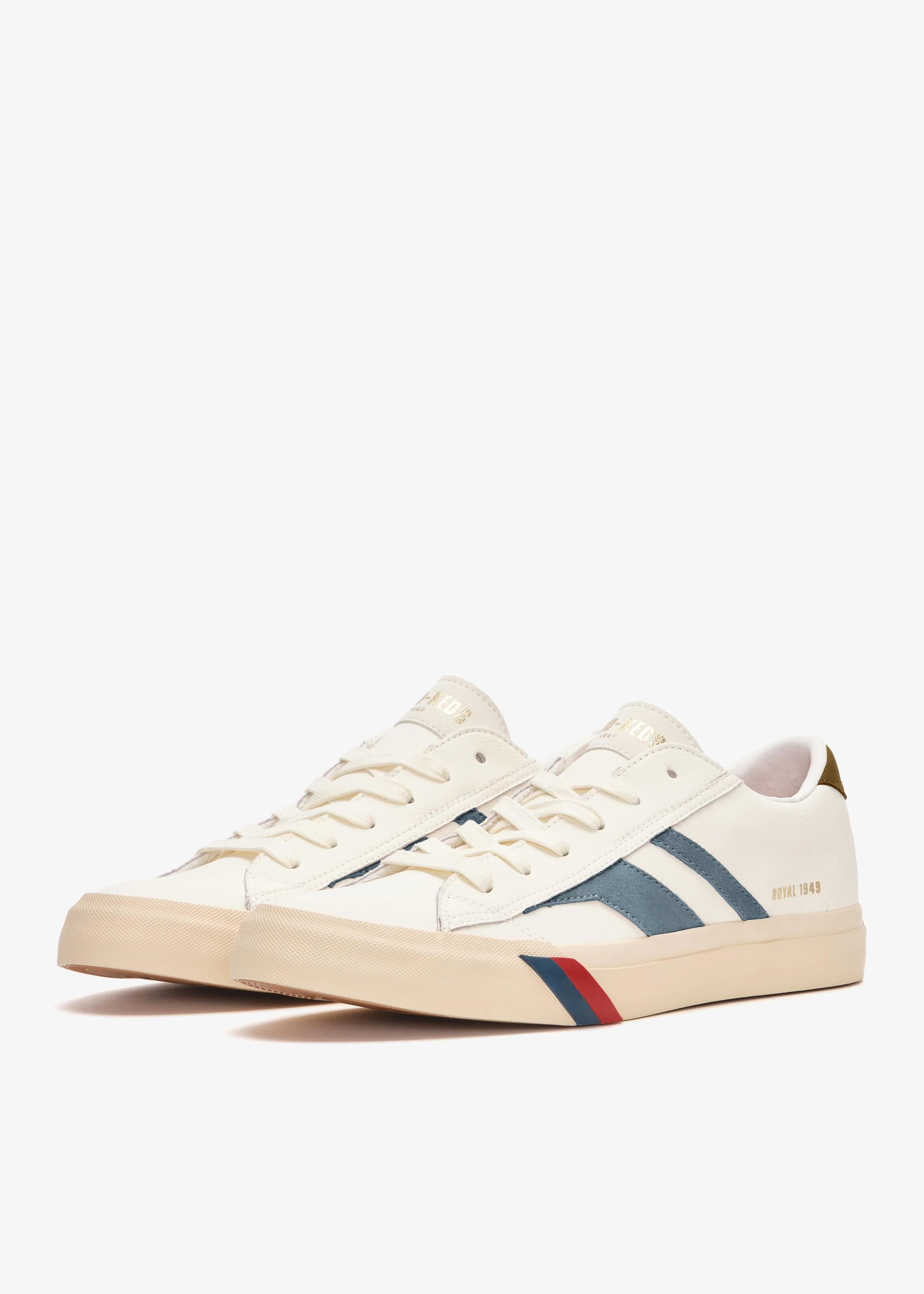 Sneakers Royal Classic in Pelle Crema e Blu Pastello RC226SLWLSWH00009 PRO KEDS