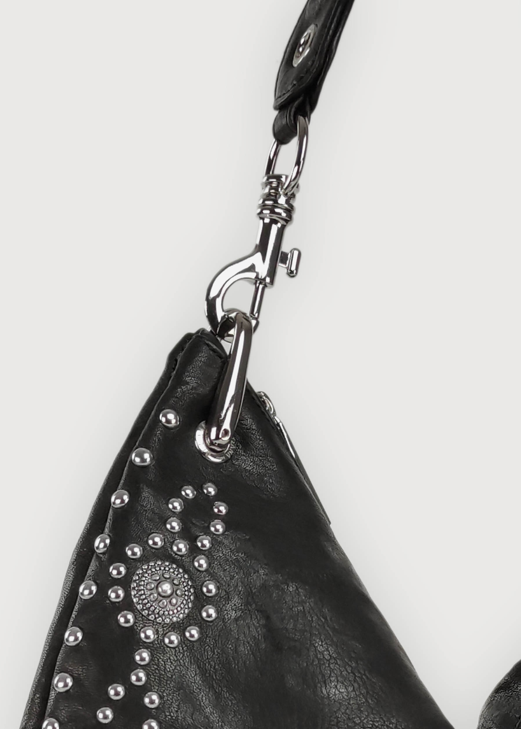 Borsa Rodeo Foglia in pelle nera con tracolla RODEO FOGLIABLACK BURANA LAB