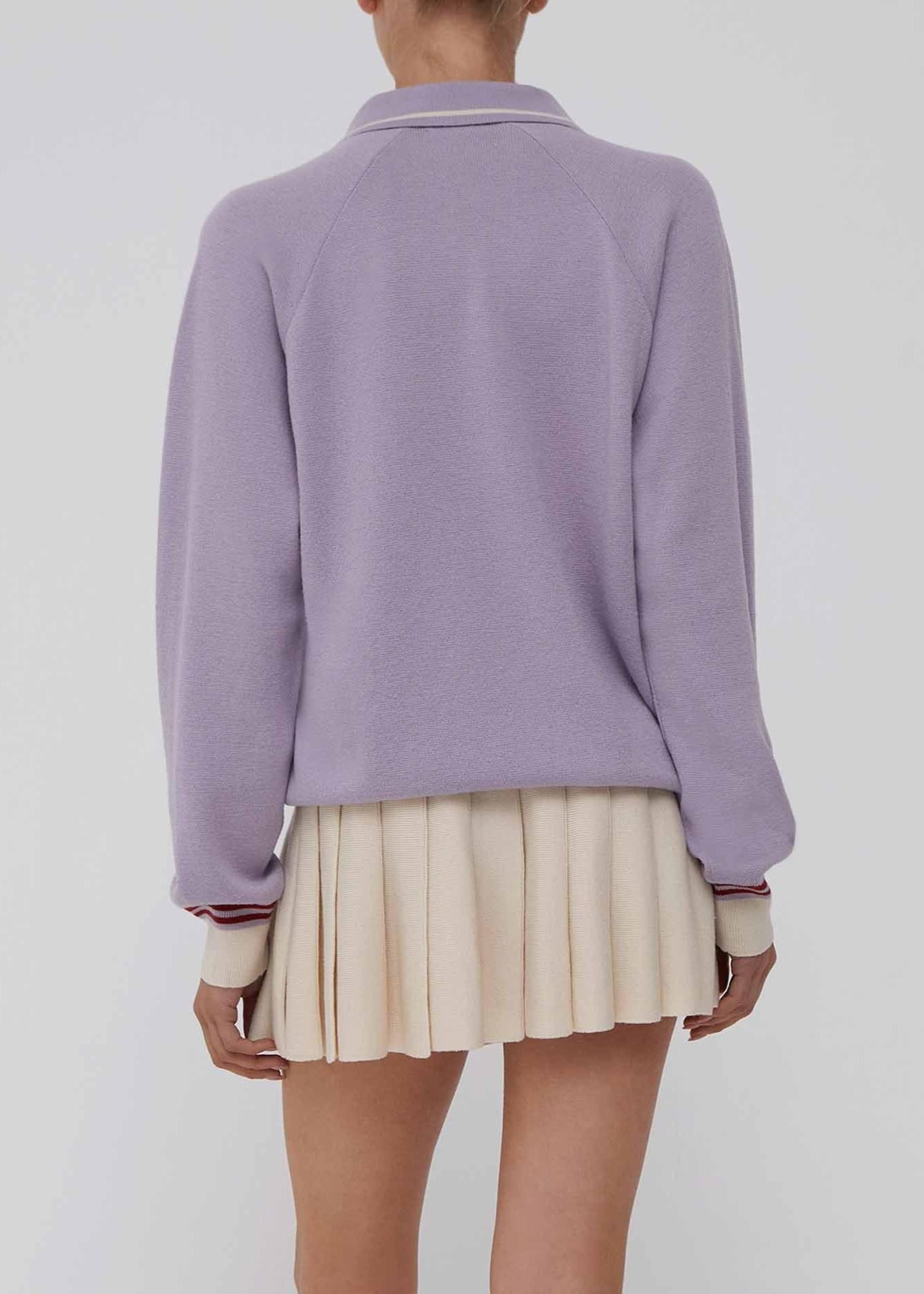 Polo Oversize Lilla con colletto e polsini a contrasto AM33LILAC AMIYA