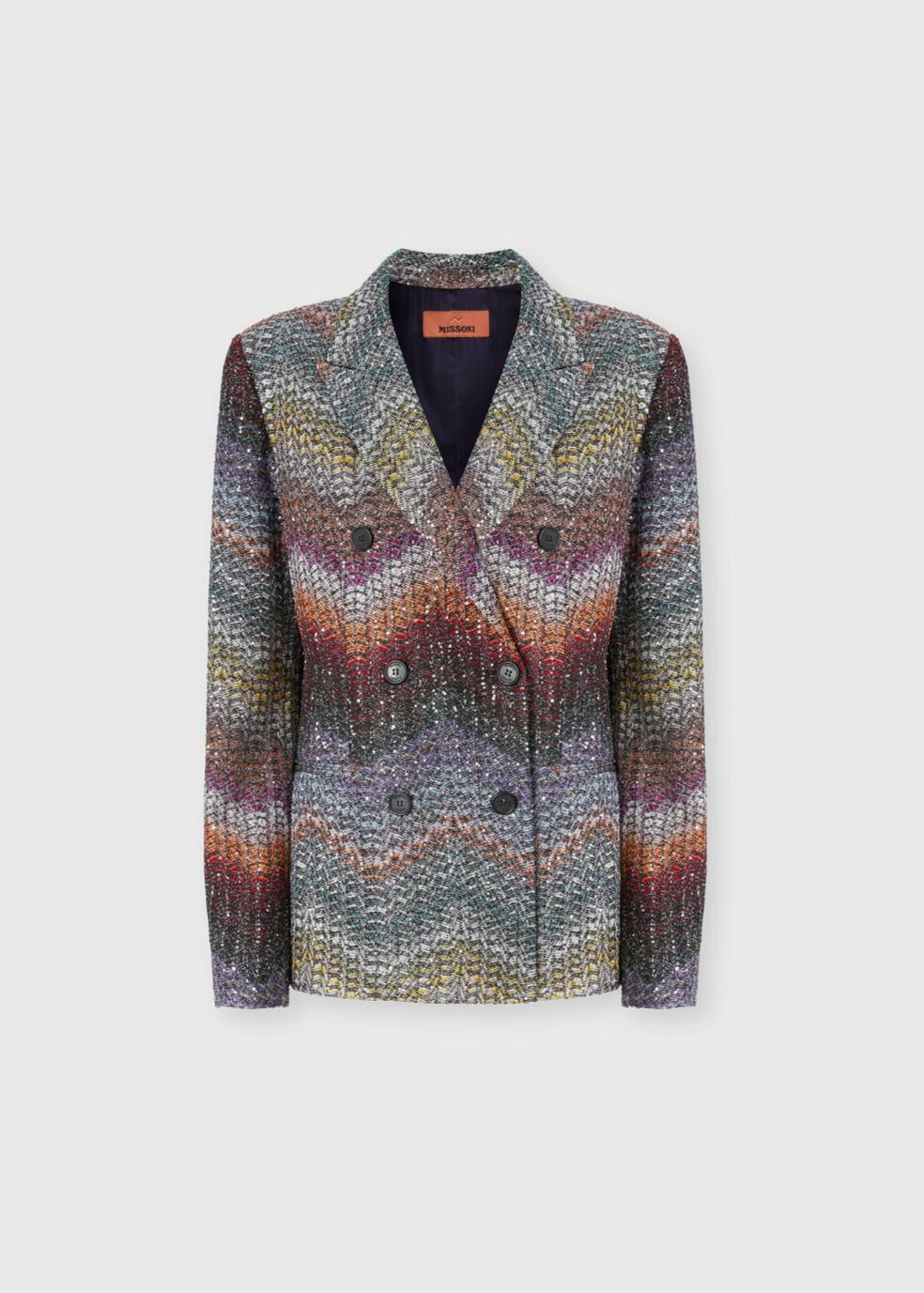 Blazer doppiopetto Multicolor in viscosa lamé con paillettes DS26SF02BC005YS72P0 MISSONI