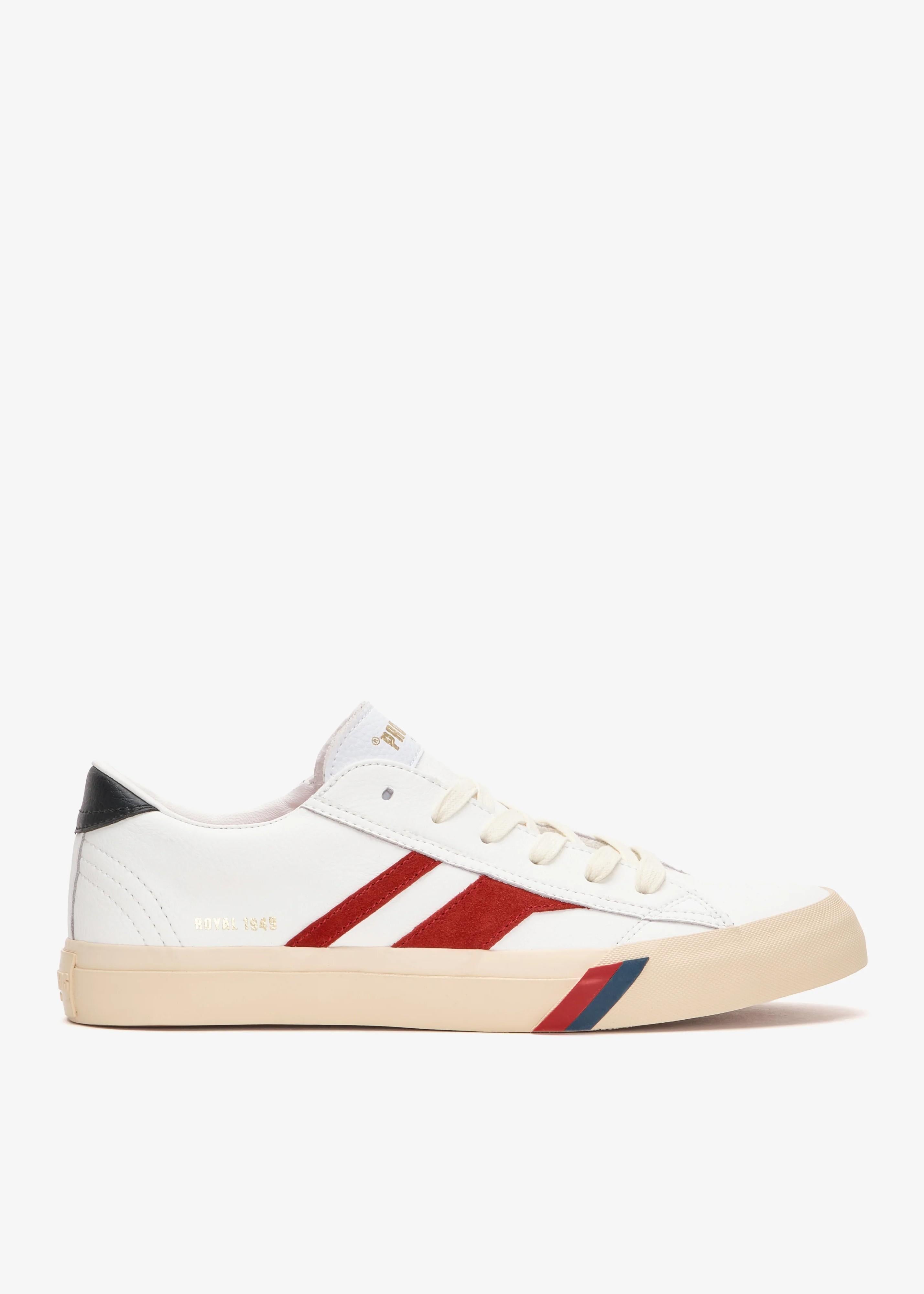 Sneakers Royal Classic in Pelle  Bianca e Rossa RC226SLWLSWH00006 PRO KEDS