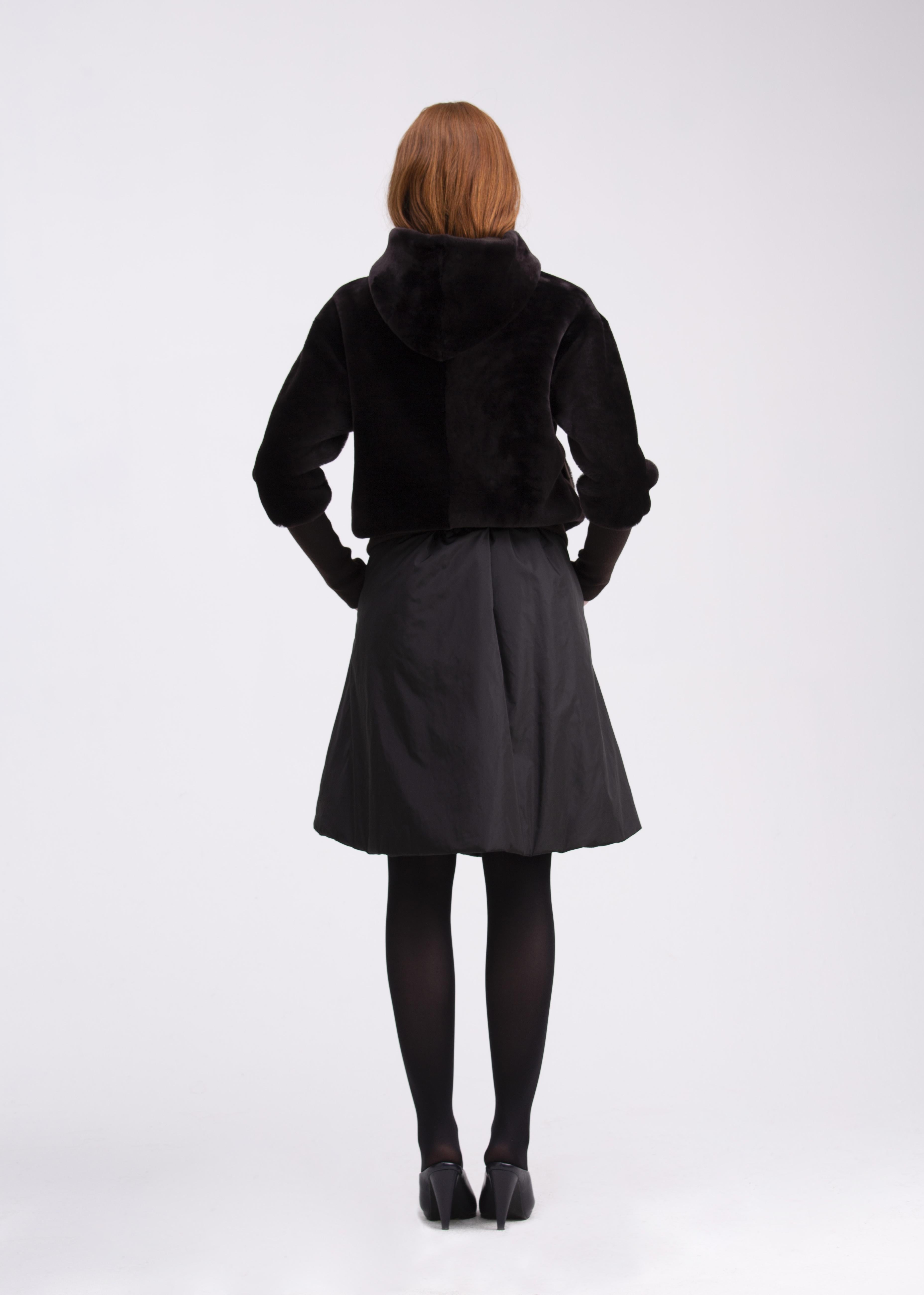 Felpa in Castor Merino olor testa di moro con cappuccio e tasche FP01TESTA DI MORO GENTE