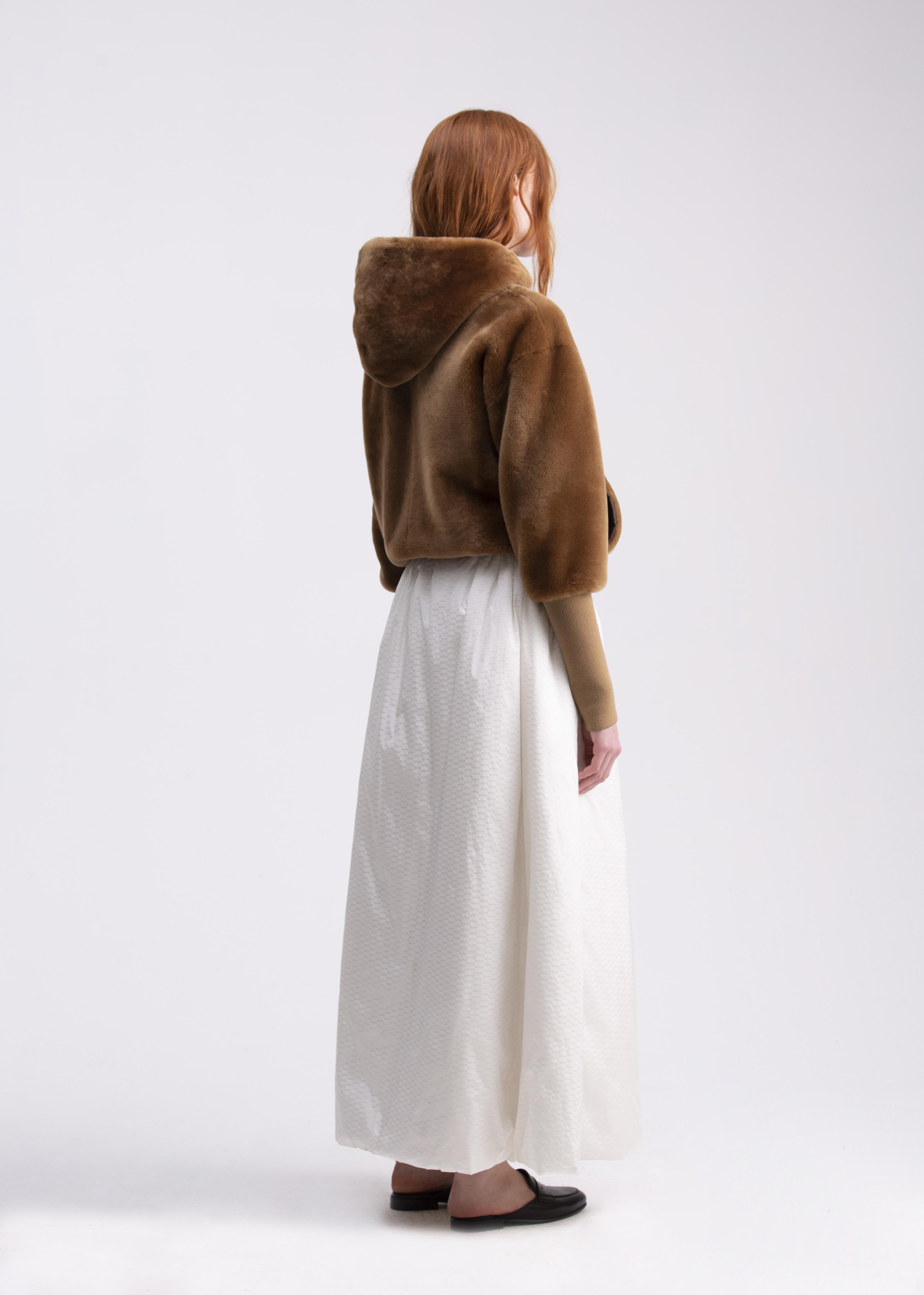 Felpa in shearling color cammello con cappuccio e tasche FP01CAMMELLO GENTE