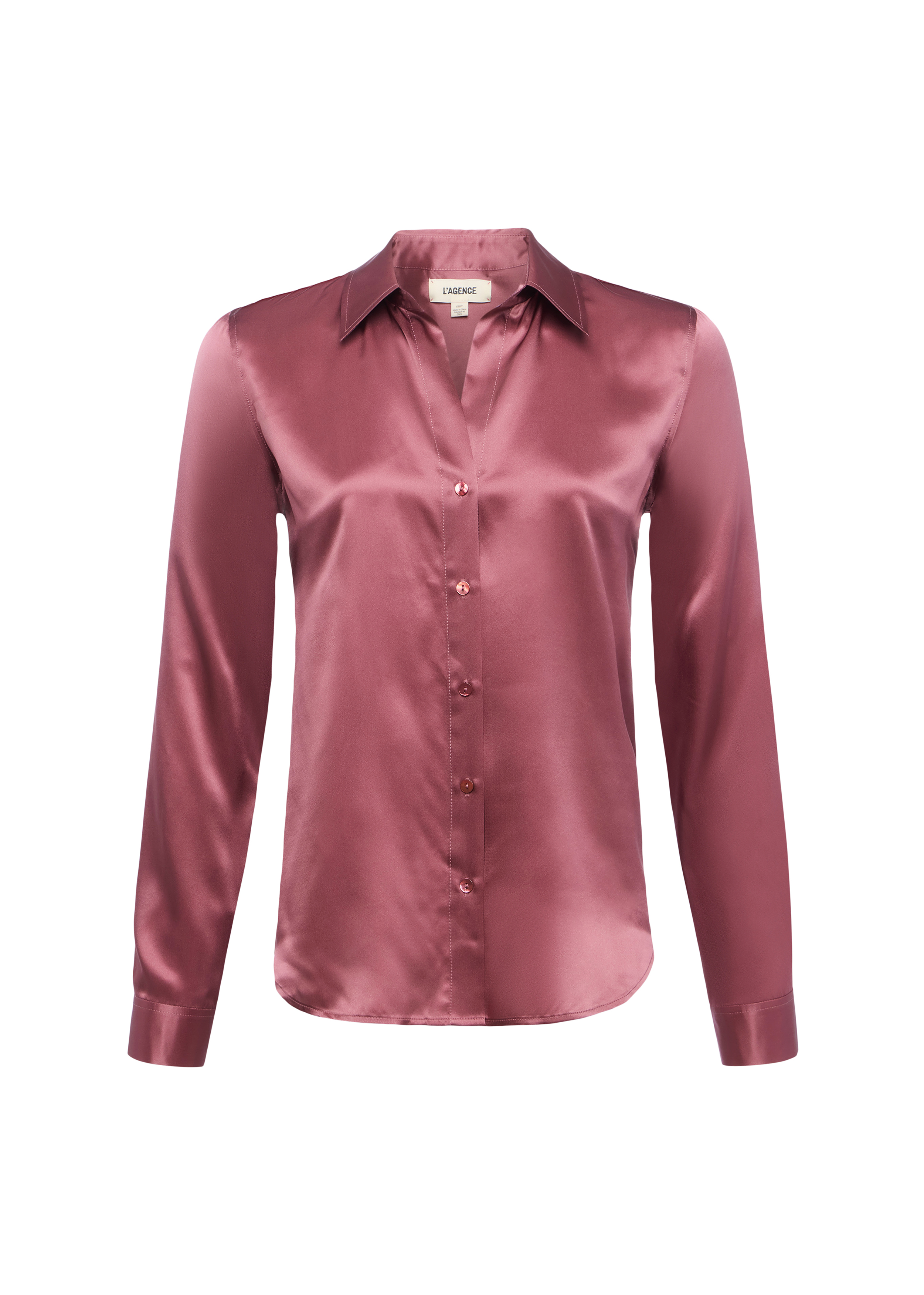 camicia in seta bordeaux con bottoni 40223CLZDKMA L'AGENCE