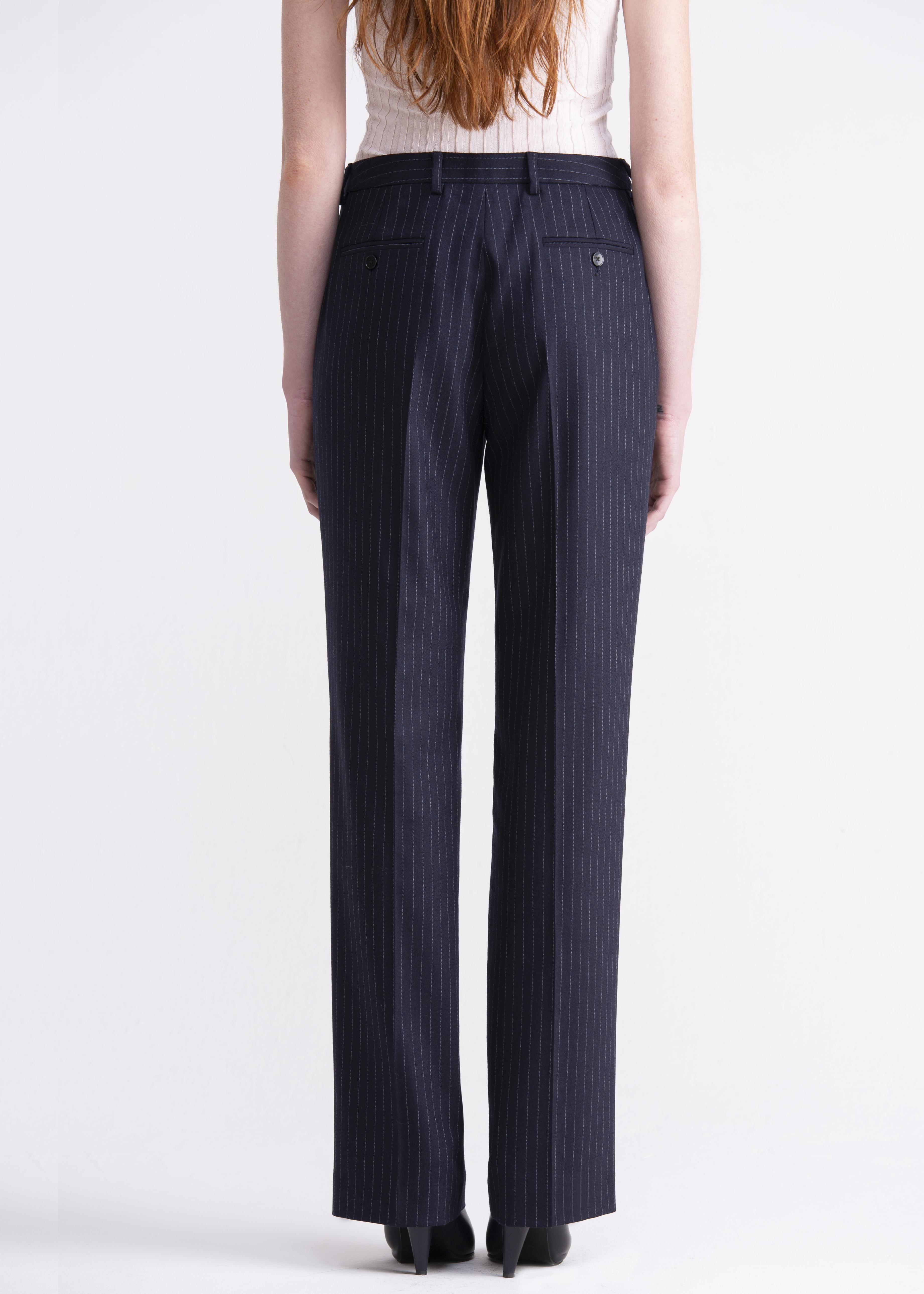 Pantaloni dritti gessati  blu scuro PN01ROA1014910 GENTE