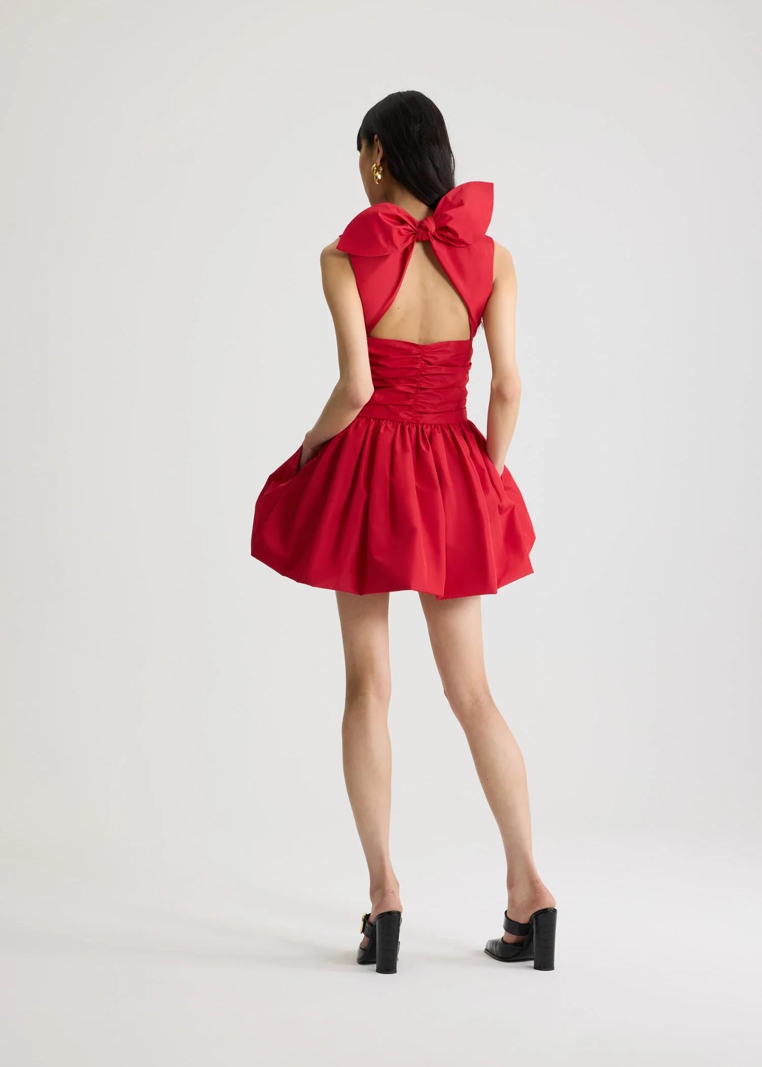 Mini abito rosso con fiocco sulla schiena DR2140011308R PATOU