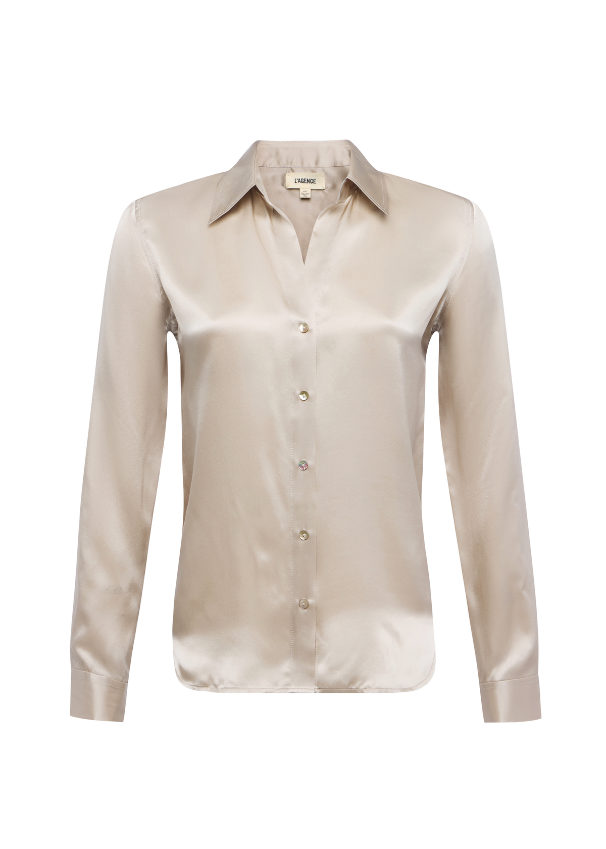 camicia in seta champagne con bottoni 40223CLZSMKE L'AGENCE