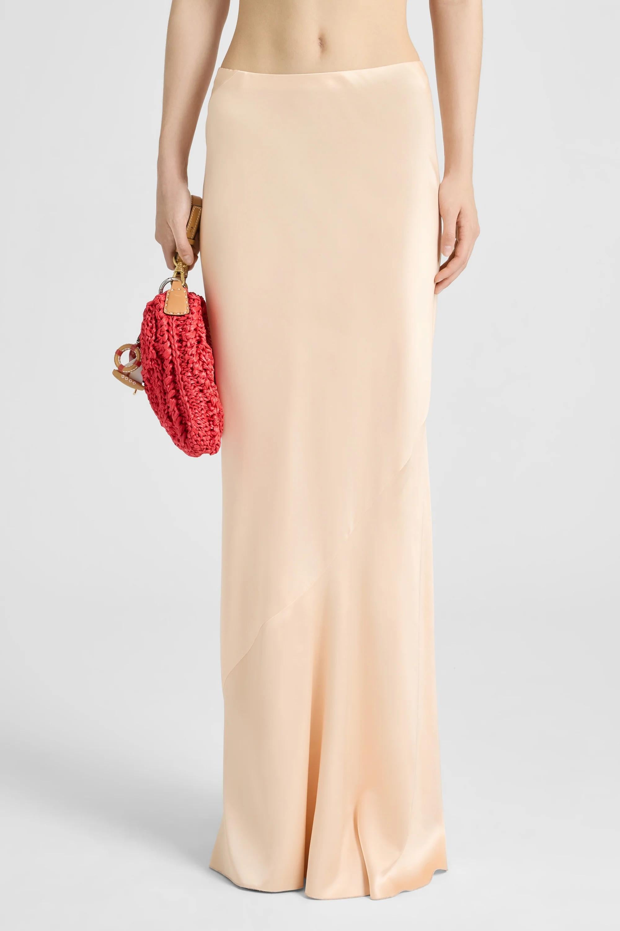 Ermanno Scervino Gonna Lunga Albicocca in Satin opaco di viscosa D482O354HKI20917 ERMANNO SCERVINO