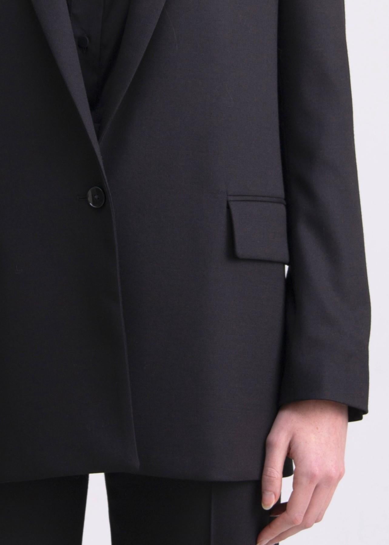 Giacca monopetto nerain lana dal taglio sartoriale GC09ROA1016999 GENTE