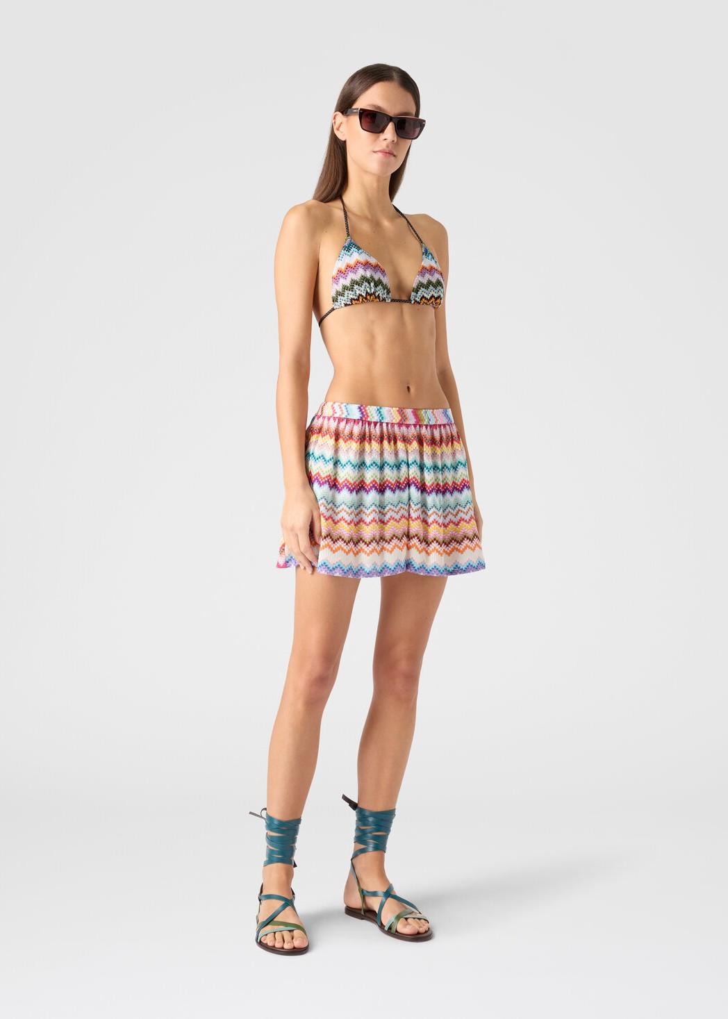 Shorts Multicolor in viscosa lamé con motivo zig zag effetto pixel MC22SI00BR014FSM9WV MISSONI