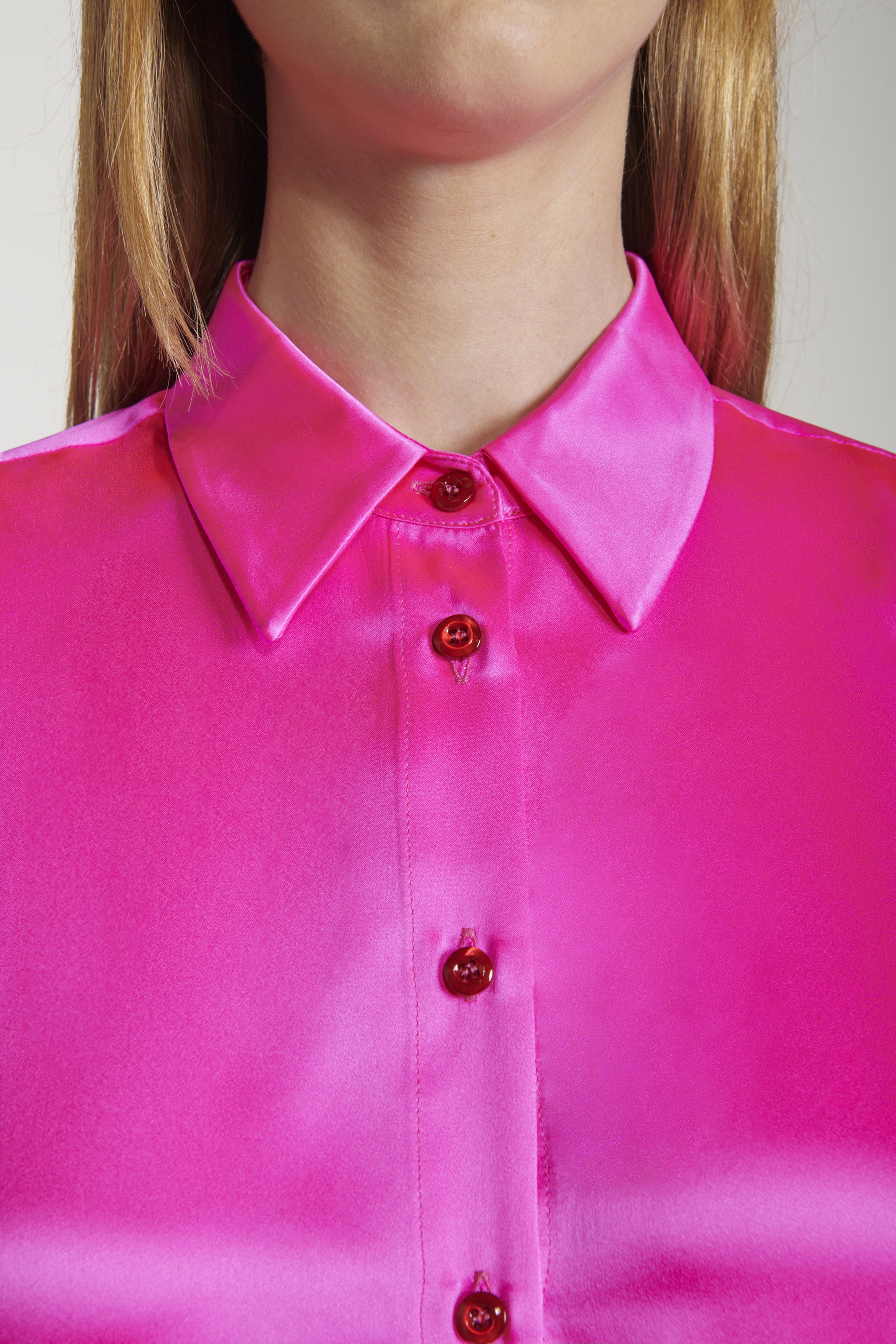 Camicia in raso fucsia 22SGDSH200FUCHSIA GENTE
