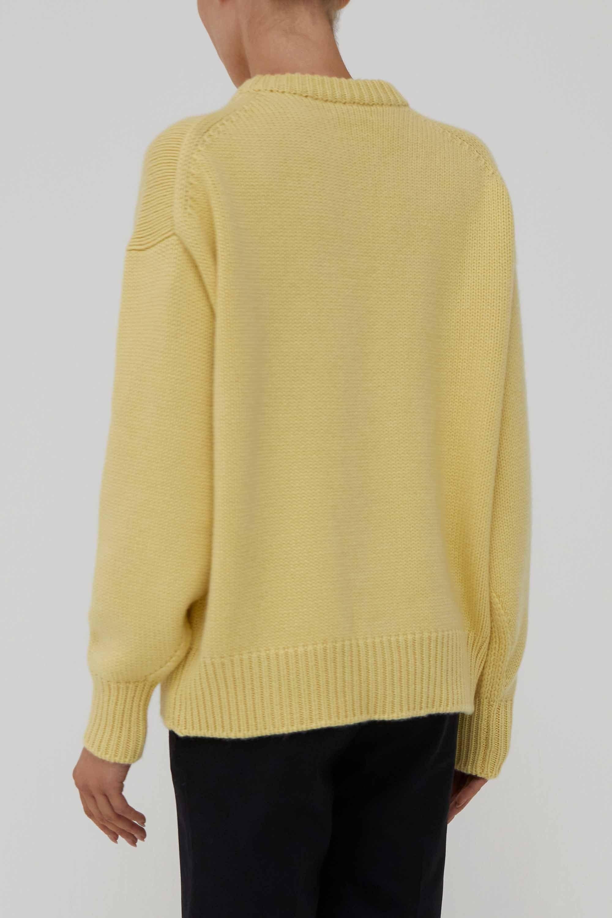Maglione in cashmere giallo modello over AM41YUZU AMIYA