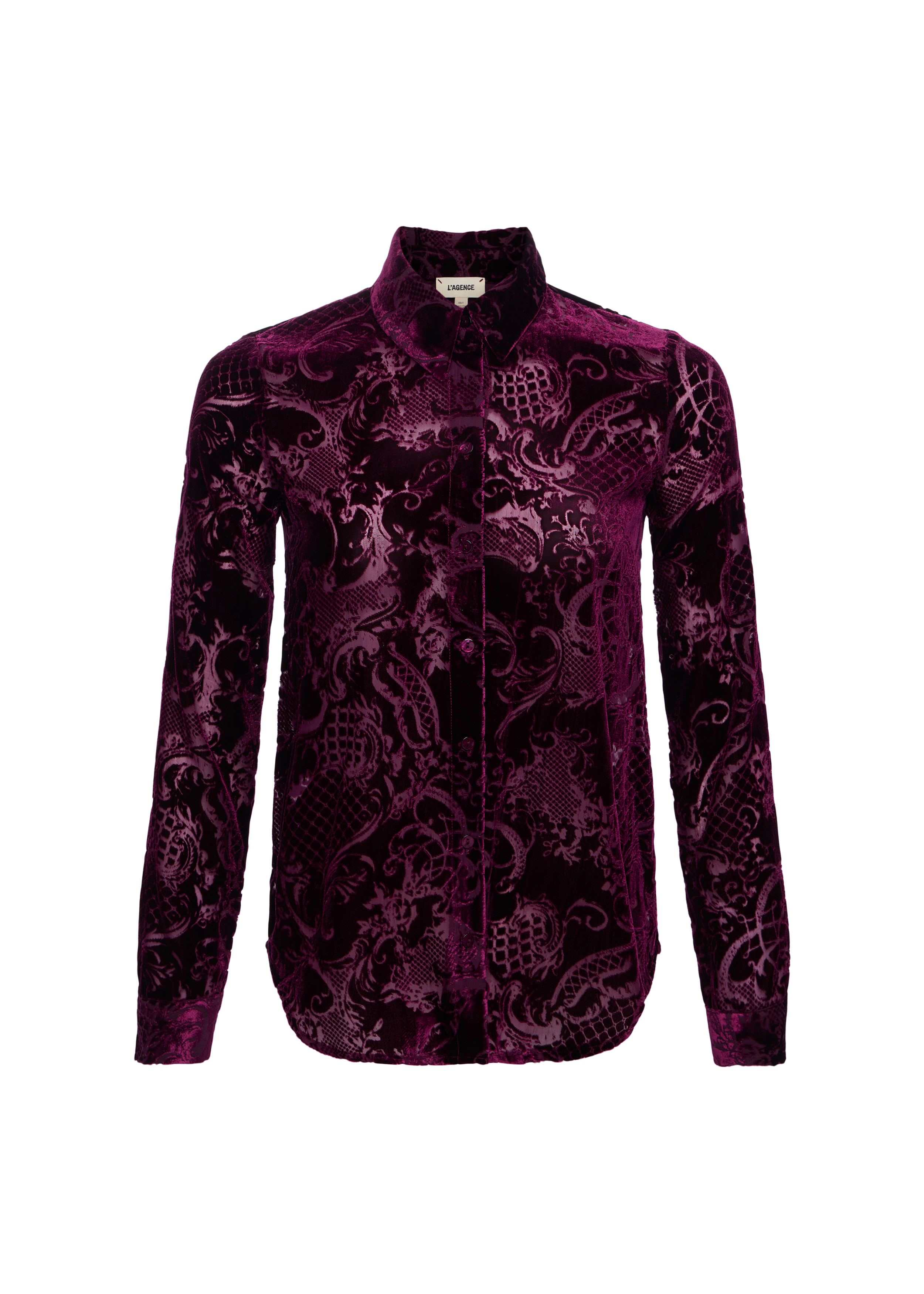 Camicia botton down di velluto bordeaux S40765RSPDPSR L'AGENCE