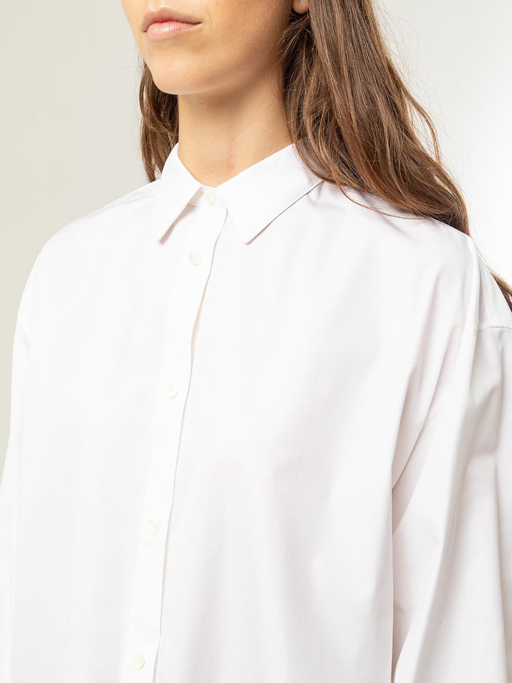 Camicia bianca over asimmetrica 21WGDCM004TE148BIANCO GENTE