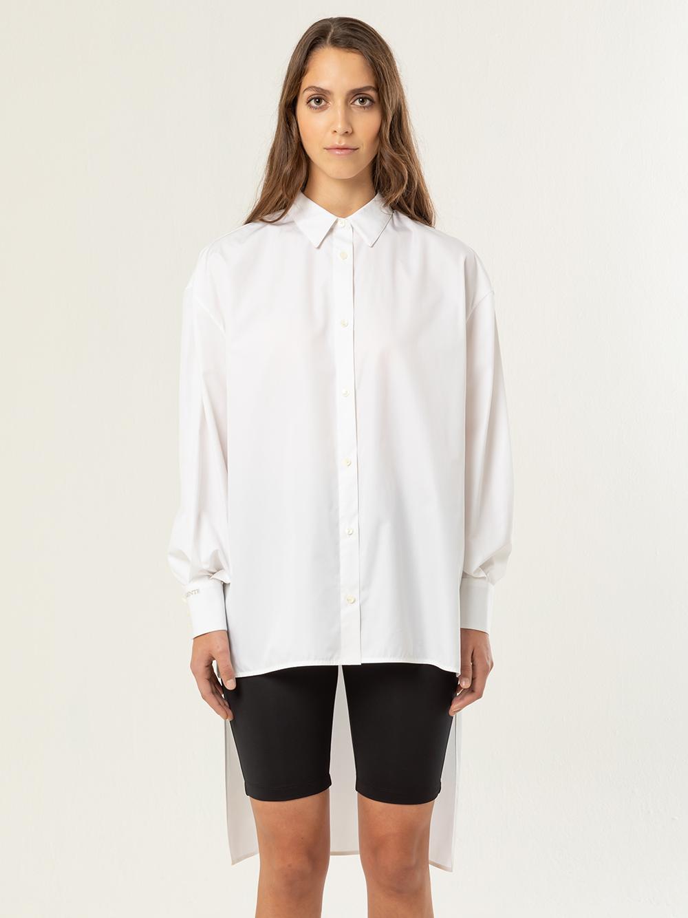 Camicia bianca over asimmetrica 21WGDCM004TE148BIANCO GENTE