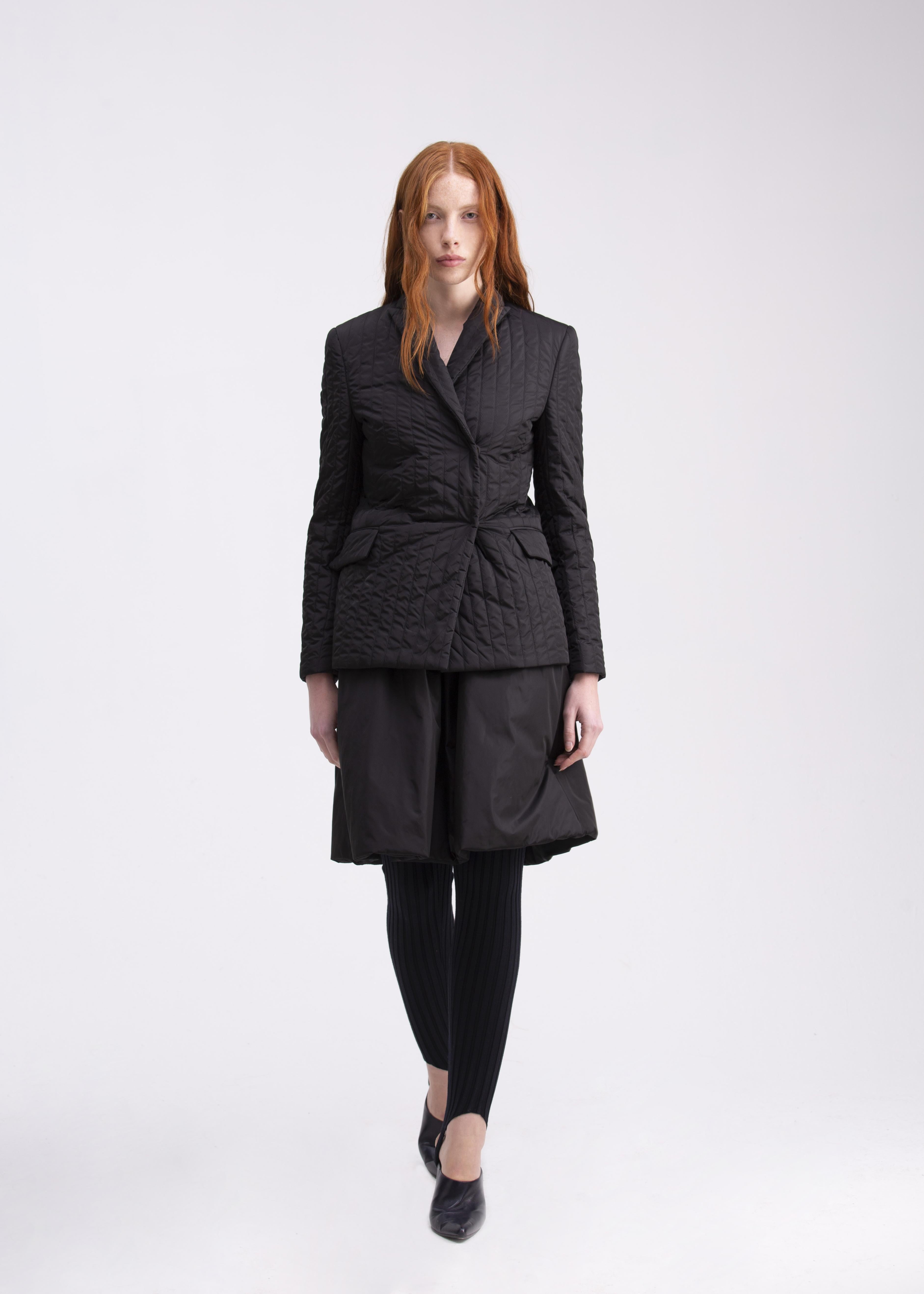 Giacca doppiopetto 6 bottoni trapuntata nera GC04ROA1010T999 GENTE