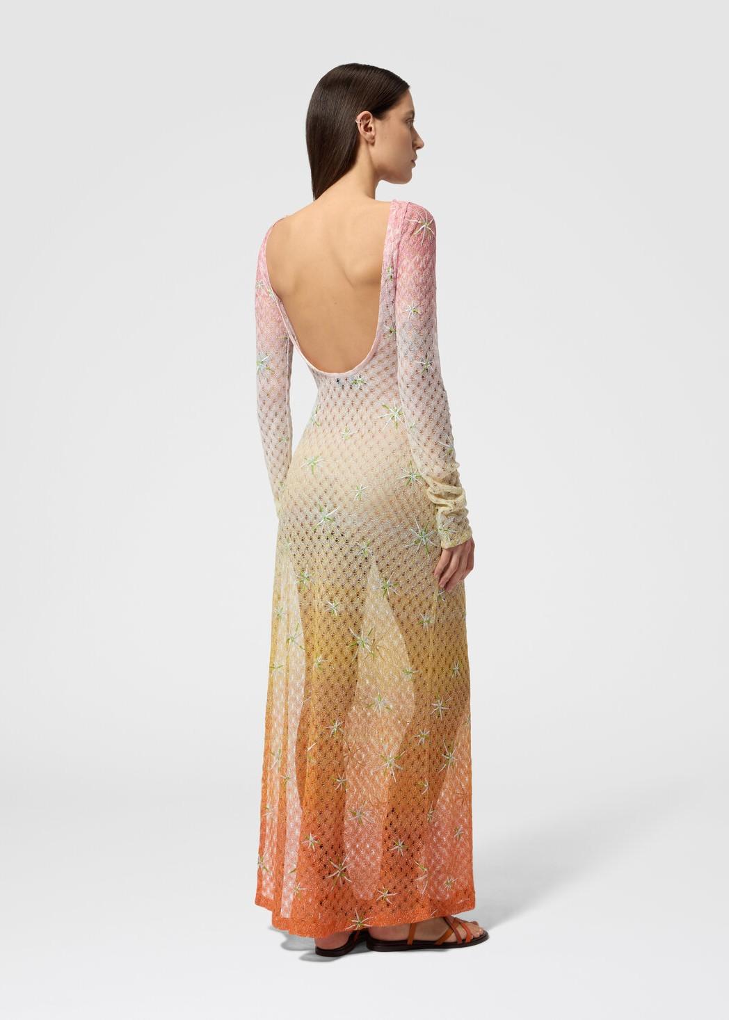 Abito copricostume Multicolor lungo in viscosa lamé motivo ragnatela dégradé con ricamo MS26SQ0TBR014ESMSMF MISSONI