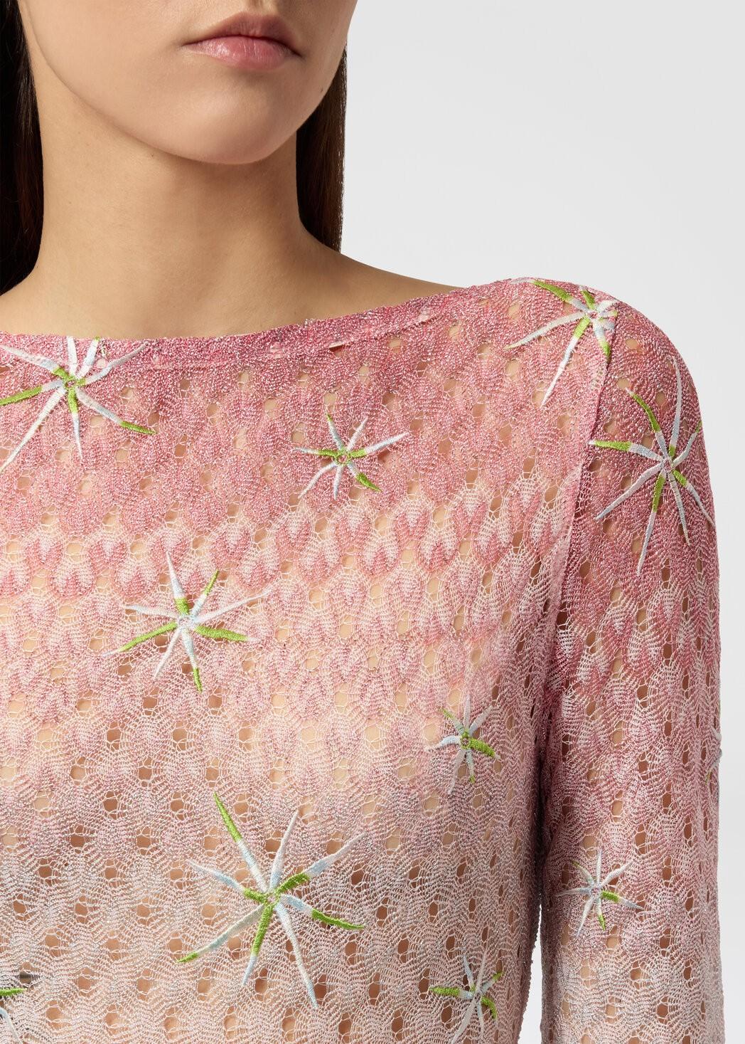 Abito copricostume Multicolor lungo in viscosa lamé motivo ragnatela dégradé con ricamo MS26SQ0TBR014ESMSMF MISSONI