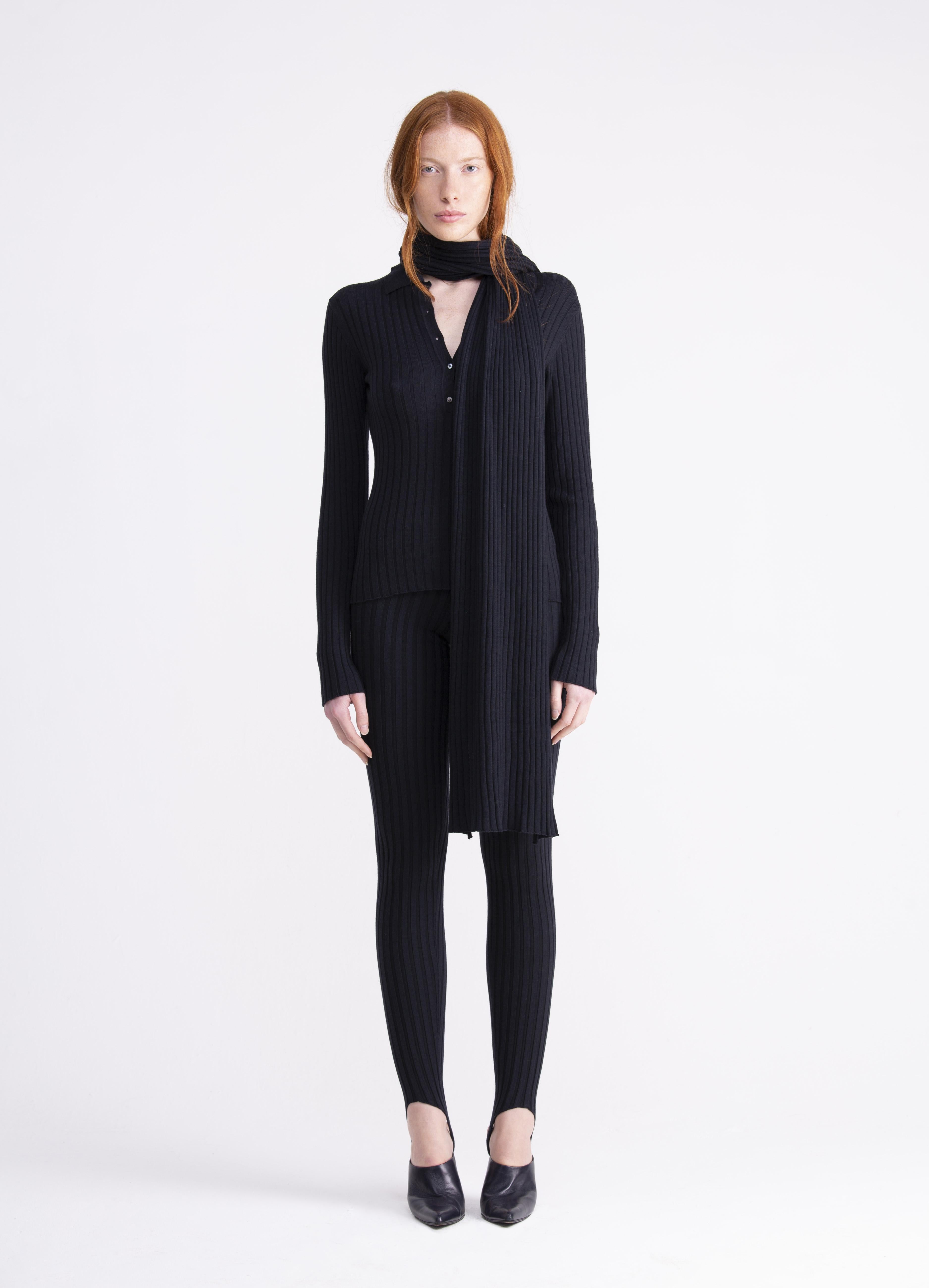 Polo blu a costine con colletto e bottoni 22WGDKH404BLU GENTE