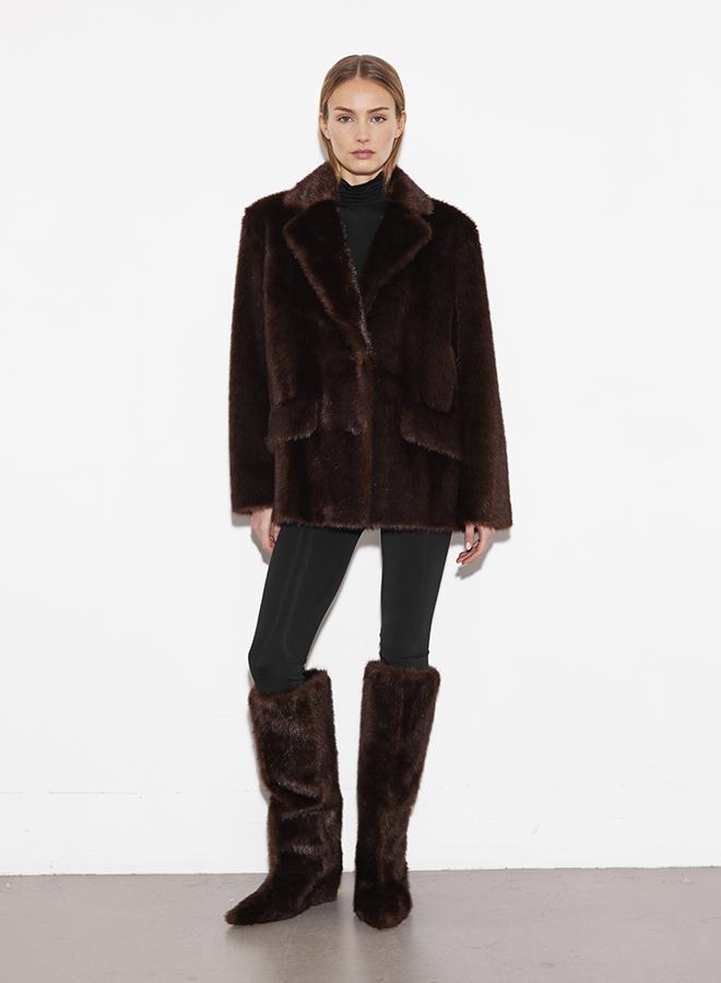 Giacca marrone Evyn in pelliccia sintetica 66549939587000 STAND STUDIO