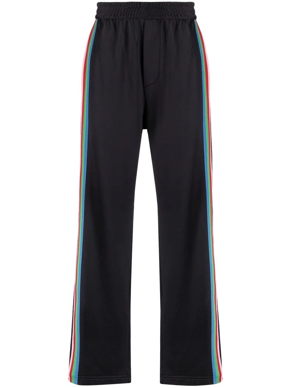 DSQUARED2 BLACK SPORTS TROUSERS WITH STRIPE DETAIL