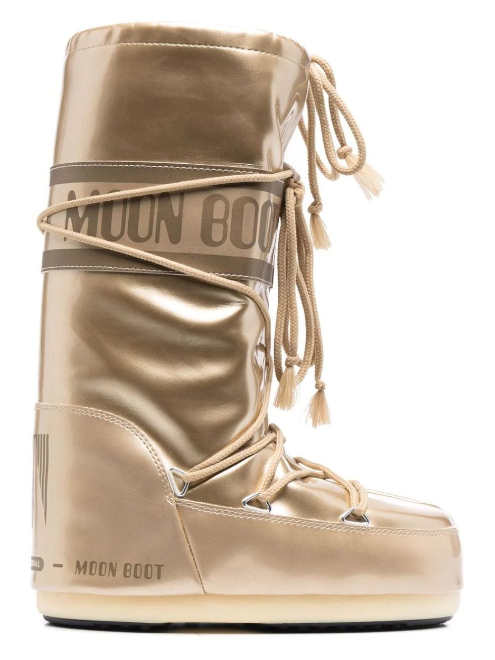 Moon Boot Glance Metallic Shell And Rubber Snow Boots In Gold | ModeSens