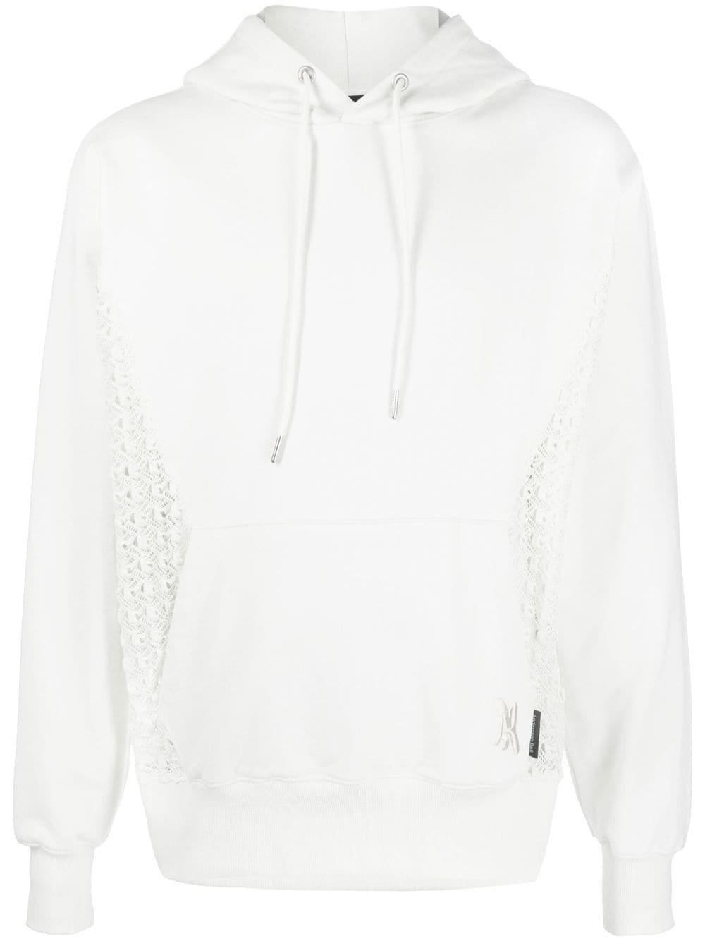 ANDERSSON BELL WHITE SWEATSHIRT WITH LACE INSERT