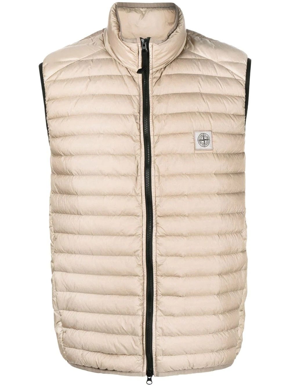 Stone Island Logo-patch Quilted Gilet In Beige | ModeSens
