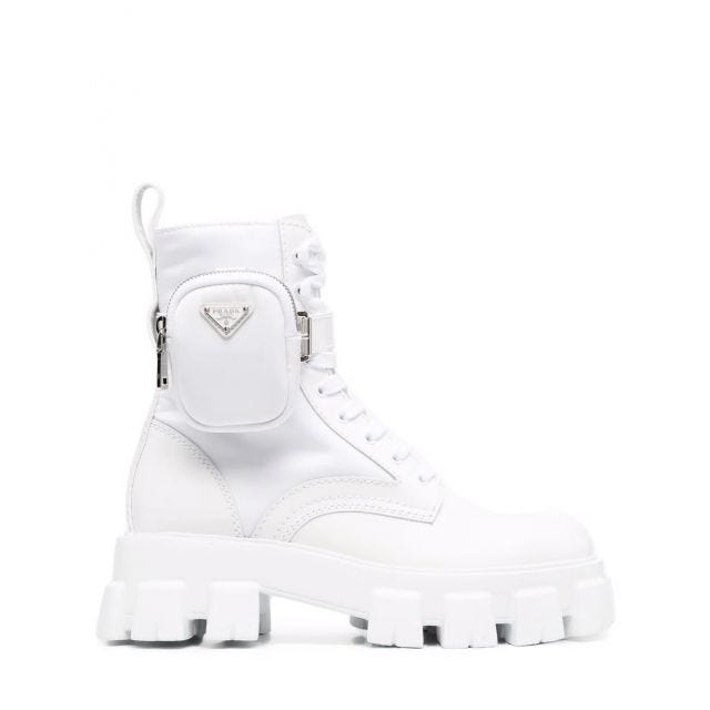 White Monolith ankle boots