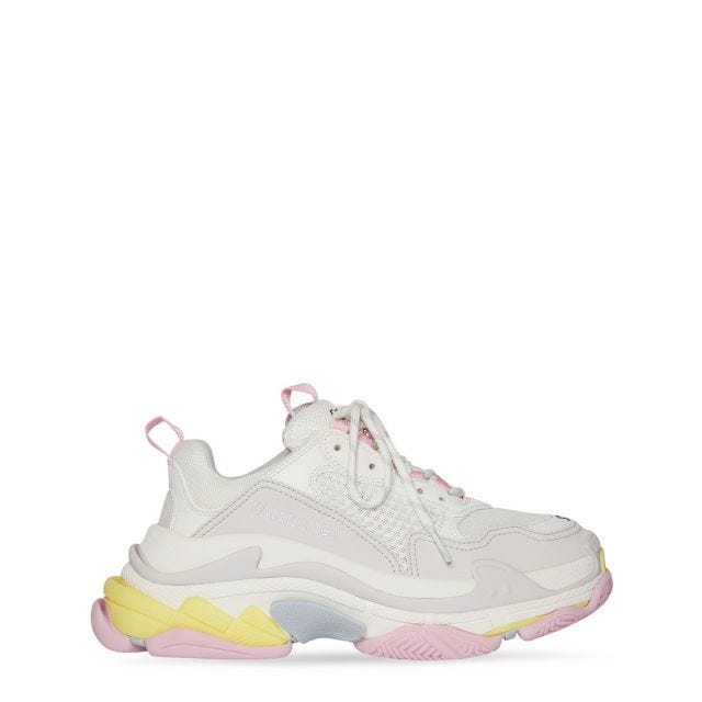 Sneakers Triple S bianche e rosa