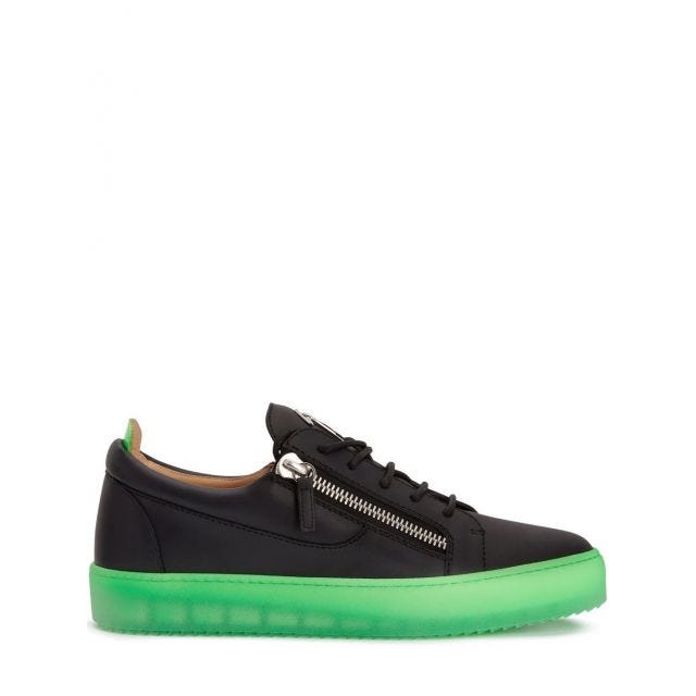 Sneakers Frankie nere con suola verde