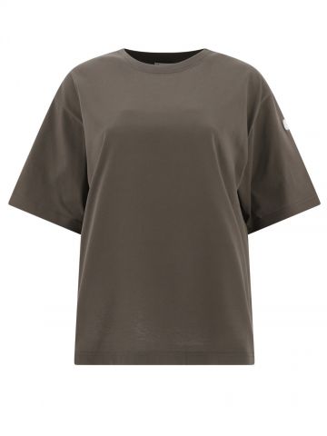 4 Moncler Hyke T-shirt marrone con logo