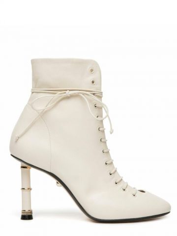 White nappa ankle boot