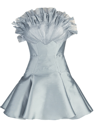 Allegra light blue taffeta short dress