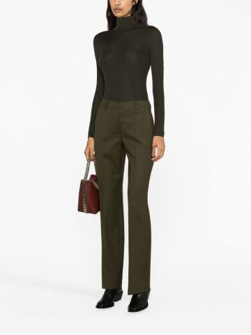 Mid-rise virgin-wool flared trousers