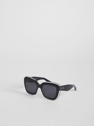 Black sunglasses with transparent inserts