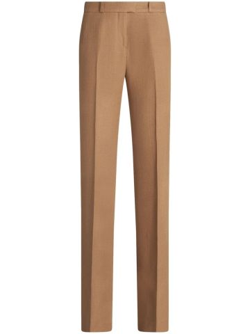 Pressed-crease tailored trousers