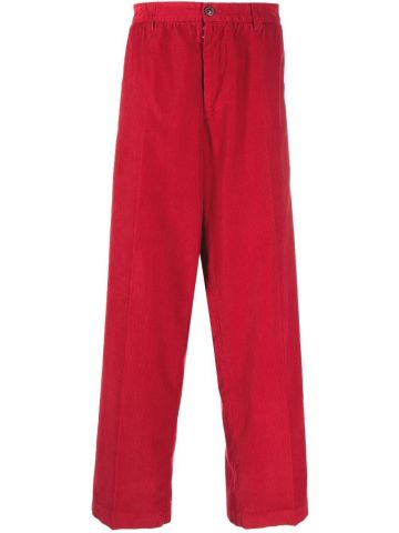 Pantaloni a coste rossi